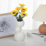 Maxbell Ceramic Flower Vase Modern Elegant Artistic Vase for Dinner Table Party Desk L white