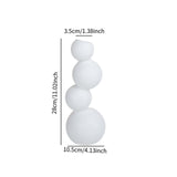 Maxbell Ceramic Flower Vase Modern Elegant Artistic Vase for Dinner Table Party Desk L white