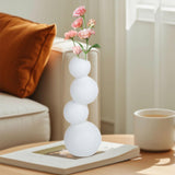 Maxbell Ceramic Flower Vase Modern Elegant Artistic Vase for Dinner Table Party Desk L white
