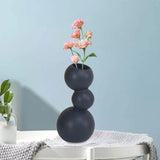 Maxbell Ceramic Flower Vase Modern Elegant Artistic Vase for Dinner Table Party Desk S black