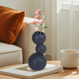 Maxbell Ceramic Flower Vase Modern Elegant Artistic Vase for Dinner Table Party Desk S black