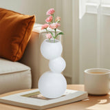Maxbell Ceramic Flower Vase Modern Elegant Artistic Vase for Dinner Table Party Desk S white