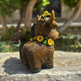 Maxbell Highland Cow Couple Figurine Tabletop Ornament for Farmhouse Desk Home Decor