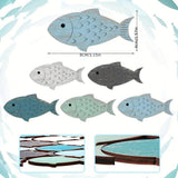 Maxbell 20 Pieces Wooden Fish Wall Decor Coastal Nautical Art for Kitchen Hotel