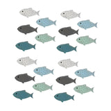 Maxbell 20 Pieces Wooden Fish Wall Decor Coastal Nautical Art for Kitchen Hotel