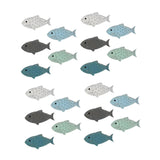 Maxbell 20 Pieces Wooden Fish Wall Decor Coastal Nautical Art for Kitchen Hotel
