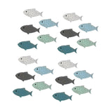 Maxbell 20 Pieces Wooden Fish Wall Decor Coastal Nautical Art for Kitchen Hotel