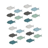 Maxbell 20 Pieces Wooden Fish Wall Decor Coastal Nautical Art for Kitchen Hotel