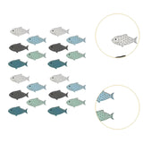 Maxbell 20 Pieces Wooden Fish Wall Decor Coastal Nautical Art for Kitchen Hotel