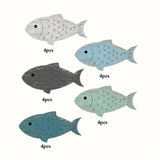 Maxbell 20 Pieces Wooden Fish Wall Decor Coastal Nautical Art for Kitchen Hotel