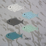 Maxbell 20 Pieces Wooden Fish Wall Decor Coastal Nautical Art for Kitchen Hotel