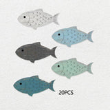 Maxbell 20 Pieces Wooden Fish Wall Decor Coastal Nautical Art for Kitchen Hotel