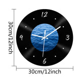 Maxbell Wall Clock 30cm Easy to Read Minimalism Silent for Restaurant Office Bar Sea Picture