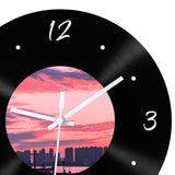 Maxbell Wall Clock 30cm Easy to Read Minimalism Silent for Restaurant Office Bar Sunset Picture