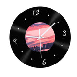 Maxbell Wall Clock 30cm Easy to Read Minimalism Silent for Restaurant Office Bar Sunset Picture