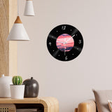 Maxbell Wall Clock 30cm Easy to Read Minimalism Silent for Restaurant Office Bar Sunset Picture
