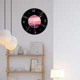Maxbell Wall Clock 30cm Easy to Read Minimalism Silent for Restaurant Office Bar Sunset Picture