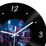 Maxbell Wall Clock 30cm Easy to Read Minimalism Silent for Restaurant Office Bar Night Scenes Picture