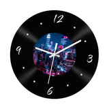 Maxbell Wall Clock 30cm Easy to Read Minimalism Silent for Restaurant Office Bar Night Scenes Picture
