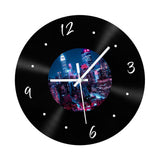 Maxbell Wall Clock 30cm Easy to Read Minimalism Silent for Restaurant Office Bar Night Scenes Picture