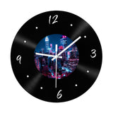 Maxbell Wall Clock 30cm Easy to Read Minimalism Silent for Restaurant Office Bar Night Scenes Picture
