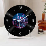 Maxbell Wall Clock 30cm Easy to Read Minimalism Silent for Restaurant Office Bar Night Scenes Picture