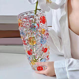Maxbell Glass Flower Vase Art Vase Bud Vase Flower Arrangement for Mantel Desk Shelf M