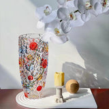 Maxbell Glass Flower Vase Art Vase Bud Vase Flower Arrangement for Mantel Desk Shelf L