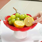 Maxbell Ceramics Pedestal Fruit Bowl Elegant Fruit Plate for Dessert Cookies Cupcake