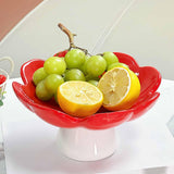 Maxbell Ceramics Pedestal Fruit Bowl Elegant Fruit Plate for Dessert Cookies Cupcake