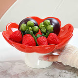 Maxbell Ceramics Pedestal Fruit Bowl Elegant Fruit Plate for Dessert Cookies Cupcake