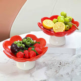 Maxbell Ceramics Pedestal Fruit Bowl Elegant Fruit Plate for Dessert Cookies Cupcake