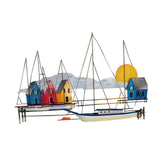 Maxbell Metal Sailboat Wall Decor Simple Hanging Plaque for Cafe Study Room Festival