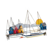 Maxbell Metal Sailboat Wall Decor Simple Hanging Plaque for Cafe Study Room Festival