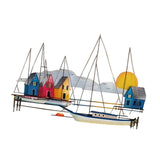 Maxbell Metal Sailboat Wall Decor Simple Hanging Plaque for Cafe Study Room Festival