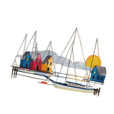 Maxbell Metal Sailboat Wall Decor Simple Hanging Plaque for Cafe Study Room Festival
