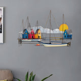 Maxbell Metal Sailboat Wall Decor Simple Hanging Plaque for Cafe Study Room Festival
