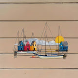 Maxbell Metal Sailboat Wall Decor Simple Hanging Plaque for Cafe Study Room Festival
