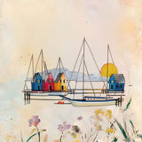 Maxbell Metal Sailboat Wall Decor Simple Hanging Plaque for Cafe Study Room Festival