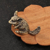 Maxbell Brass Squirrel Desk Ornament Animal Statue for Car Office Desktop Decoration