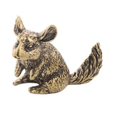 Maxbell Brass Squirrel Desk Ornament Animal Statue for Car Office Desktop Decoration
