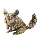 Maxbell Brass Squirrel Desk Ornament Animal Statue for Car Office Desktop Decoration