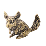 Maxbell Brass Squirrel Desk Ornament Animal Statue for Car Office Desktop Decoration