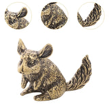 Maxbell Brass Squirrel Desk Ornament Animal Statue for Car Office Desktop Decoration
