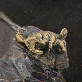 Maxbell Brass Squirrel Desk Ornament Animal Statue for Car Office Desktop Decoration