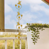 Maxbell Hummingbird Rain Chain Decorative Wind Chime for Downspout Outside Courtyard Gold