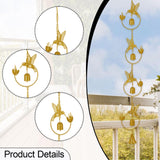 Maxbell Hummingbird Rain Chain Decorative Wind Chime for Downspout Outside Courtyard Gold