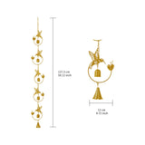 Maxbell Hummingbird Rain Chain Decorative Wind Chime for Downspout Outside Courtyard Gold