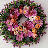 Maxbell Spring Wreath for Front Door Round Home Decor for Celebration Outside Window