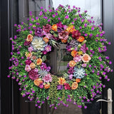 Maxbell Spring Wreath for Front Door Round Home Decor for Celebration Outside Window